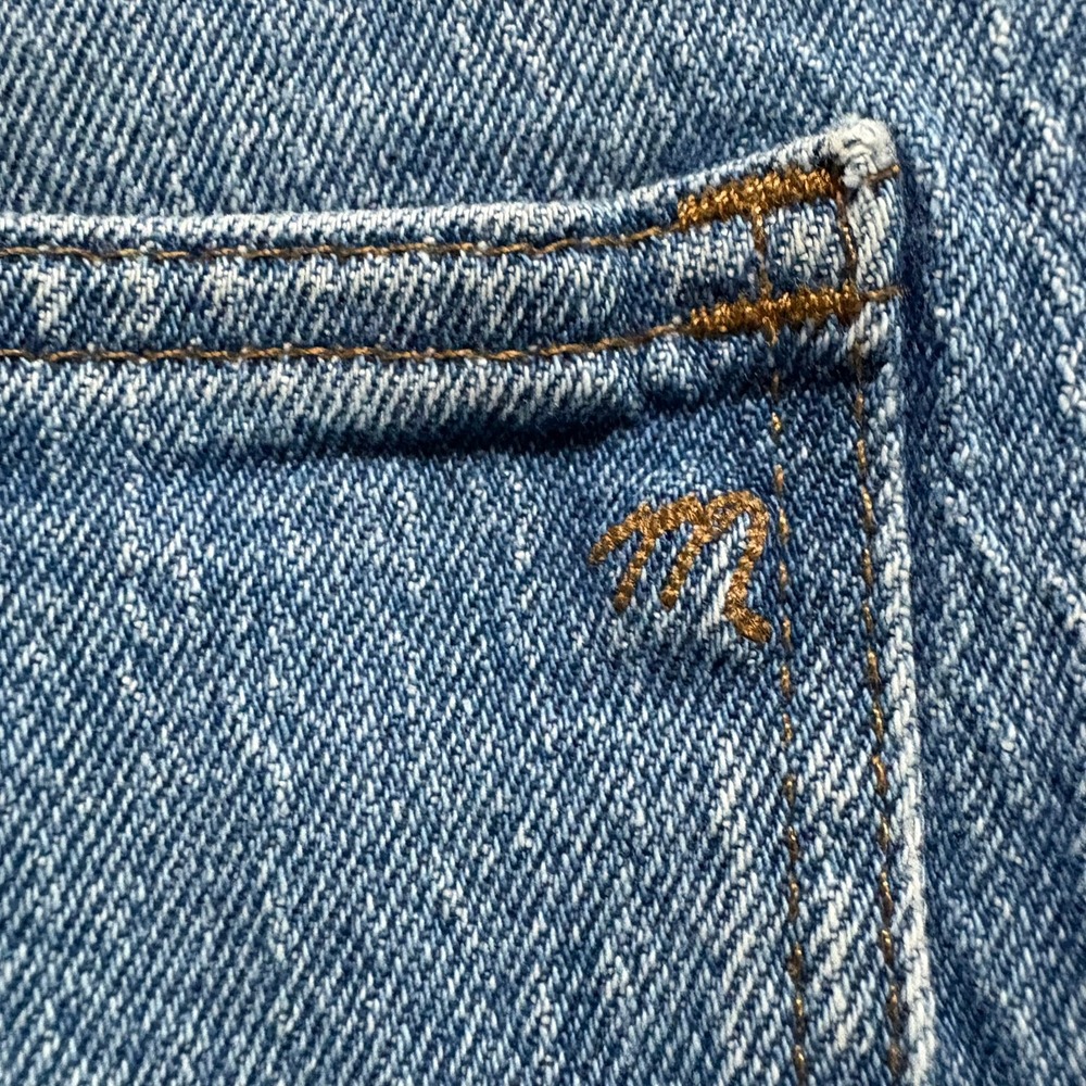 Madewell Denim Shorts 27 Blue High Rise Distressed Raw Hem Cutoff Relaxed Fit - Picture 5 of 6